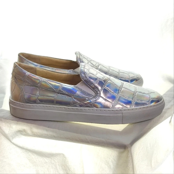 Cool Holographic Croc Embossed Slip On Shoes EUC ๐ - Picture 2 of 16